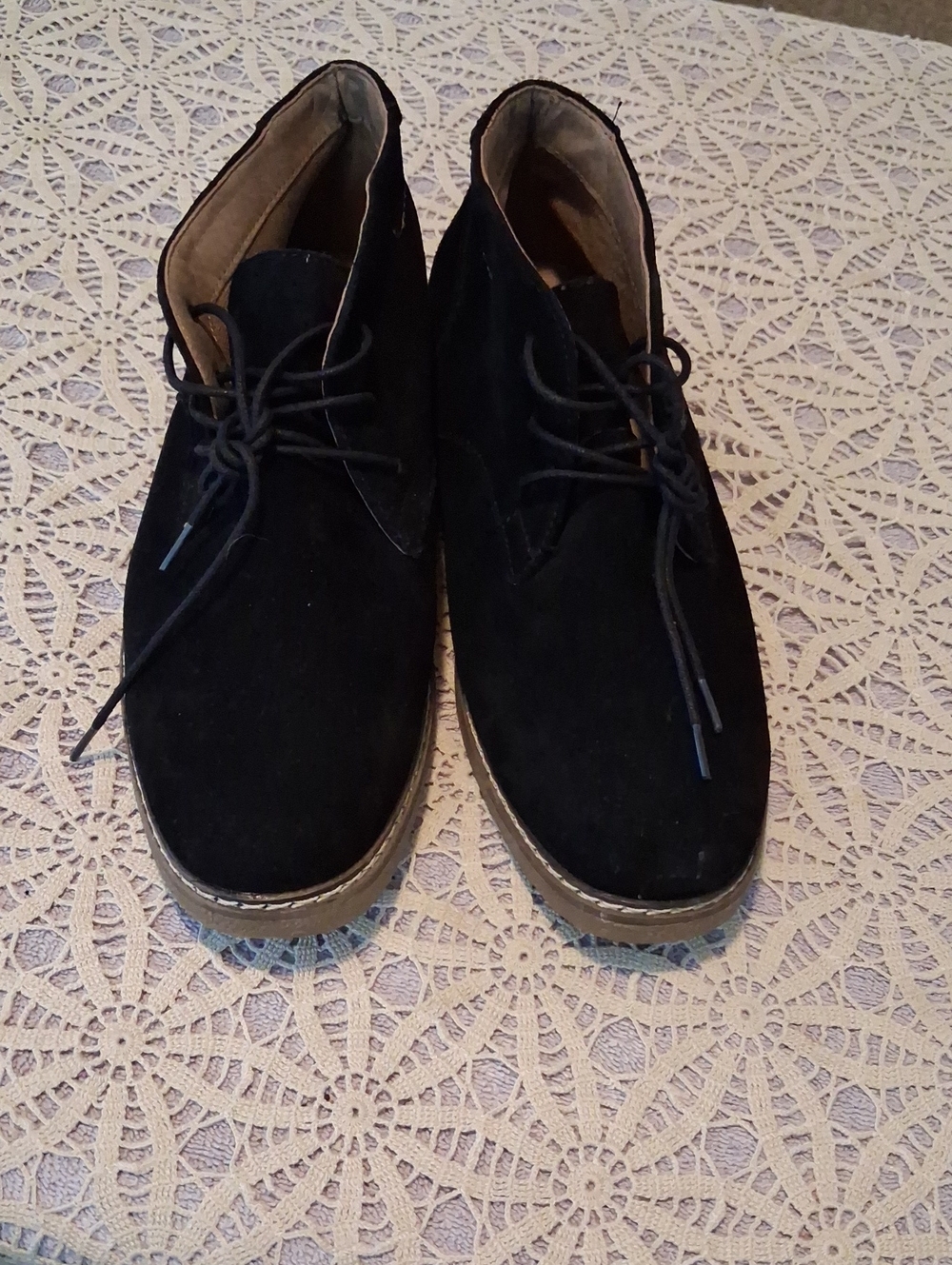 Sonoma Black Suede Chukka Boots with Tan Outsole